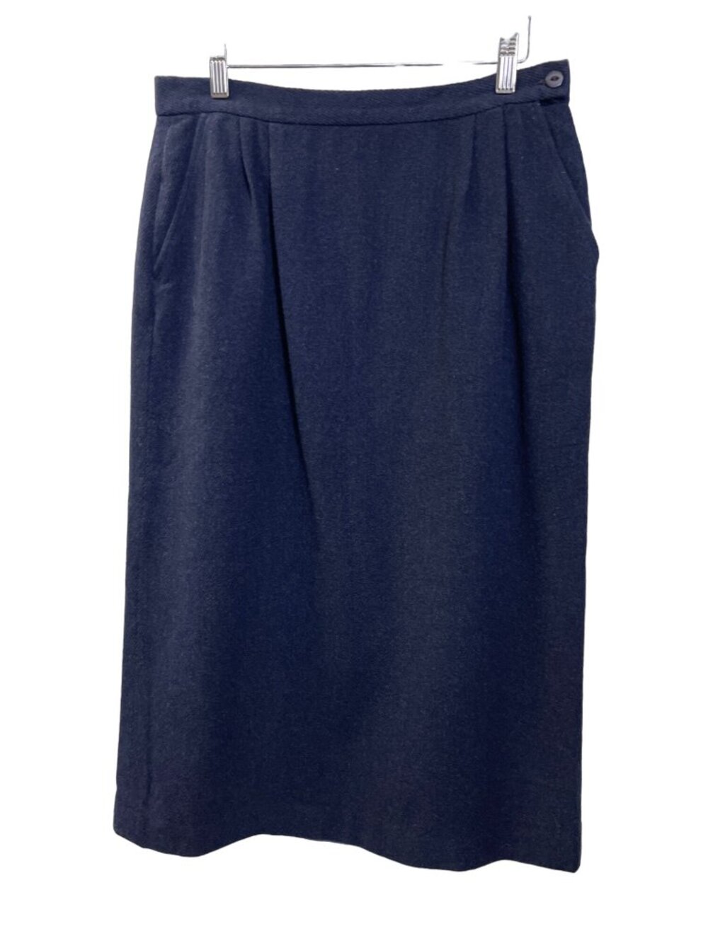 Pendleton Knockabout Vintage 80's Navy Blue Wool Pencil Midi Skirt